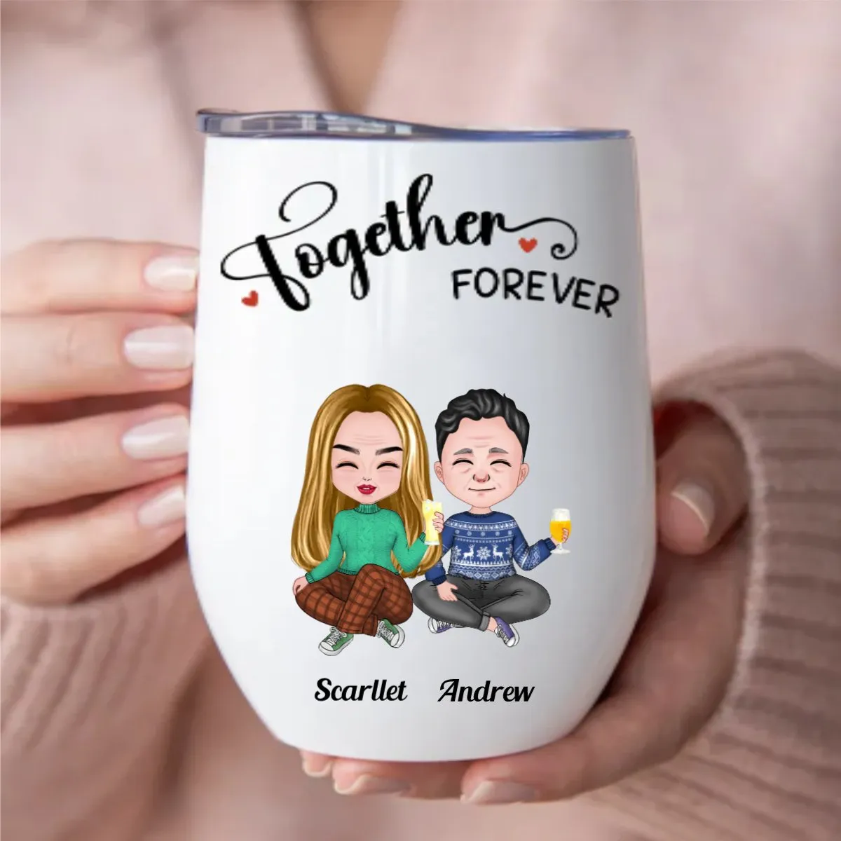 Family - Together Forever - Personalized Wine Tumbler