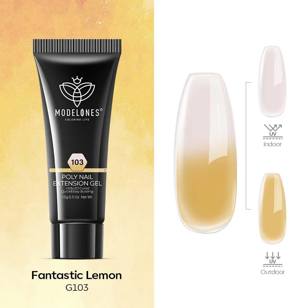 Fantastic Lemon - Light Color Changing UV Poly Nail Gel  (15g)