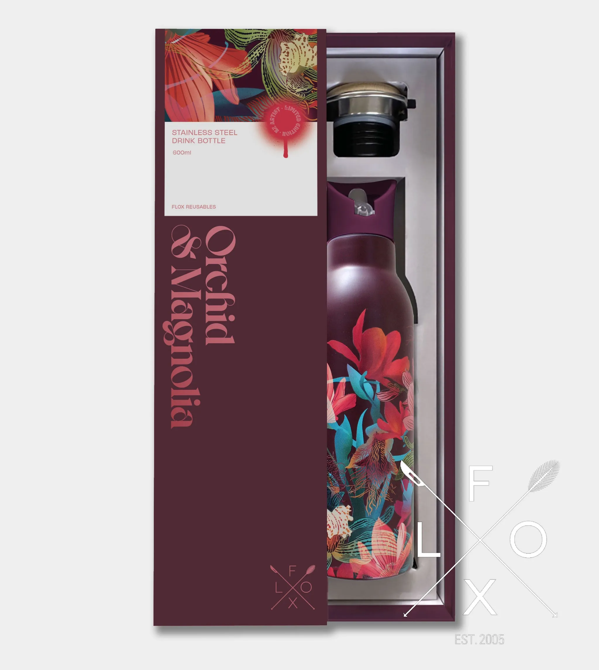 Flox Drink Bottle - Orchid & Magnolia - Limited Edition