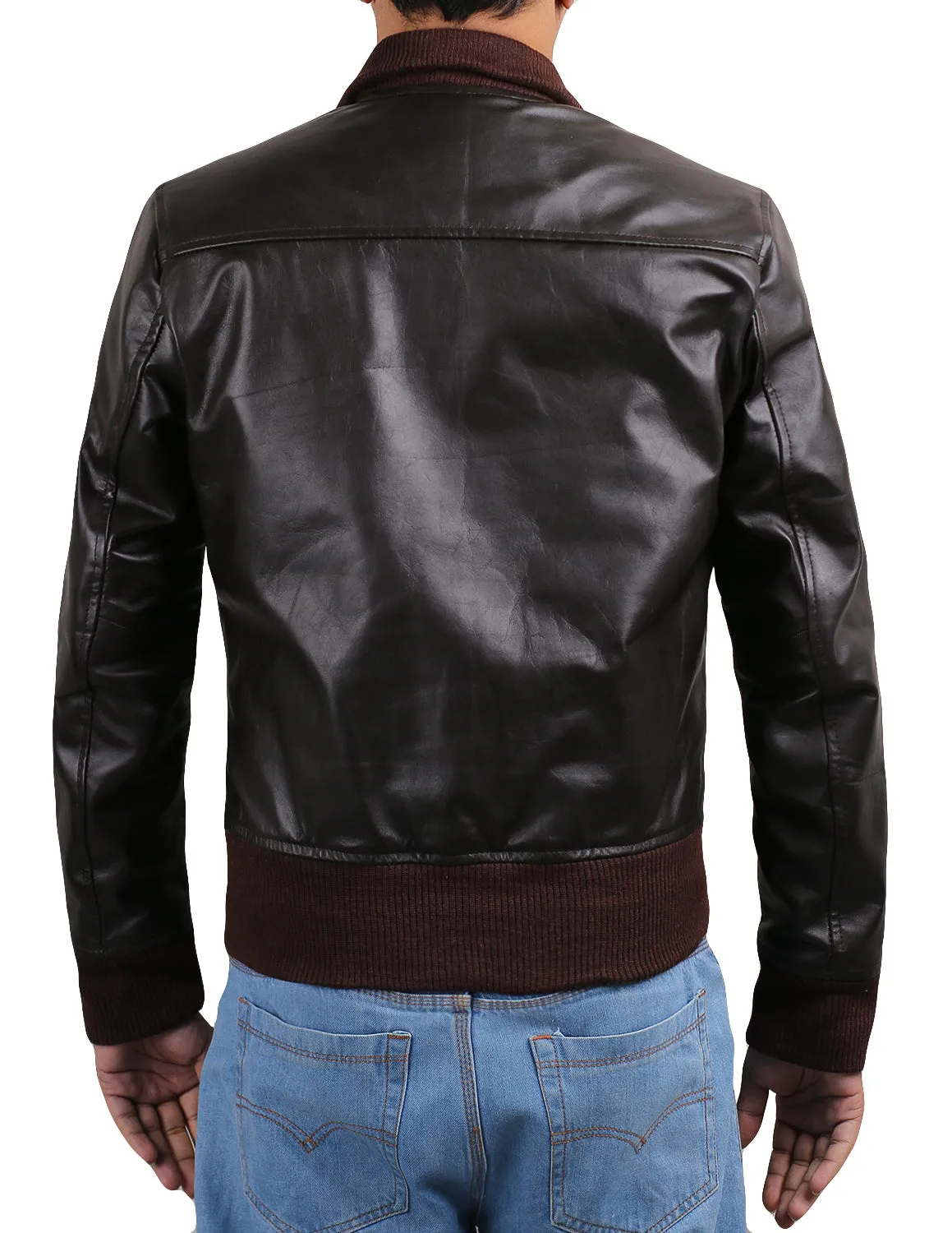 Fluxara Brown Bomber Leather Jacket