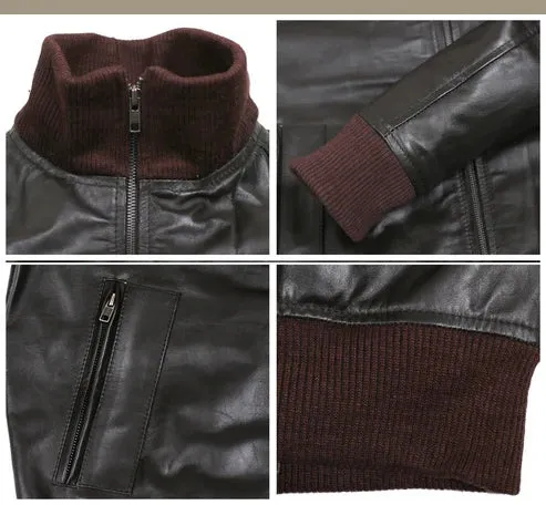 Fluxara Brown Bomber Leather Jacket