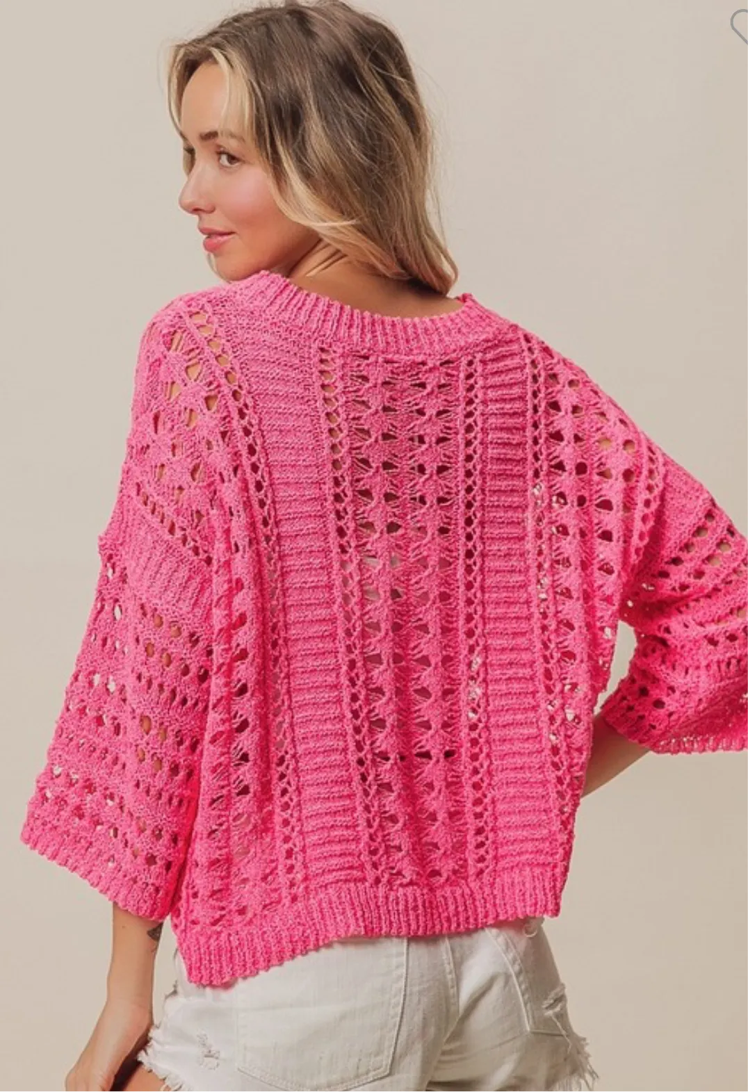 Fuchsia Crochet Top