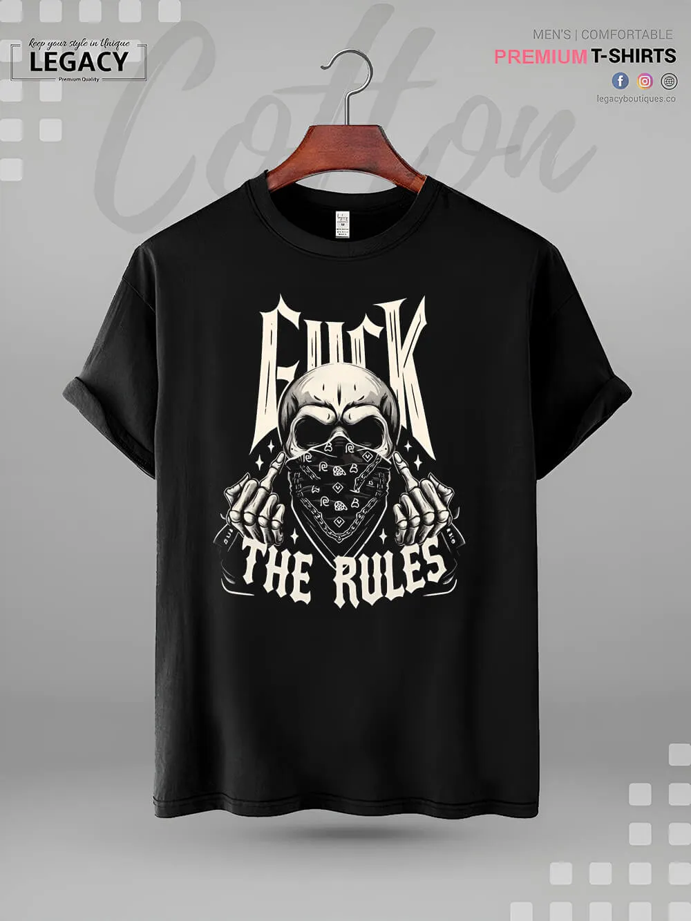 Fuck The Rules Print High Quality Mens Tshirt At A Resonable Price