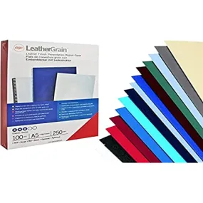 GBC BINDING COVERS LEATHERGRAIN ROYAL BLUE A4 250 GSM