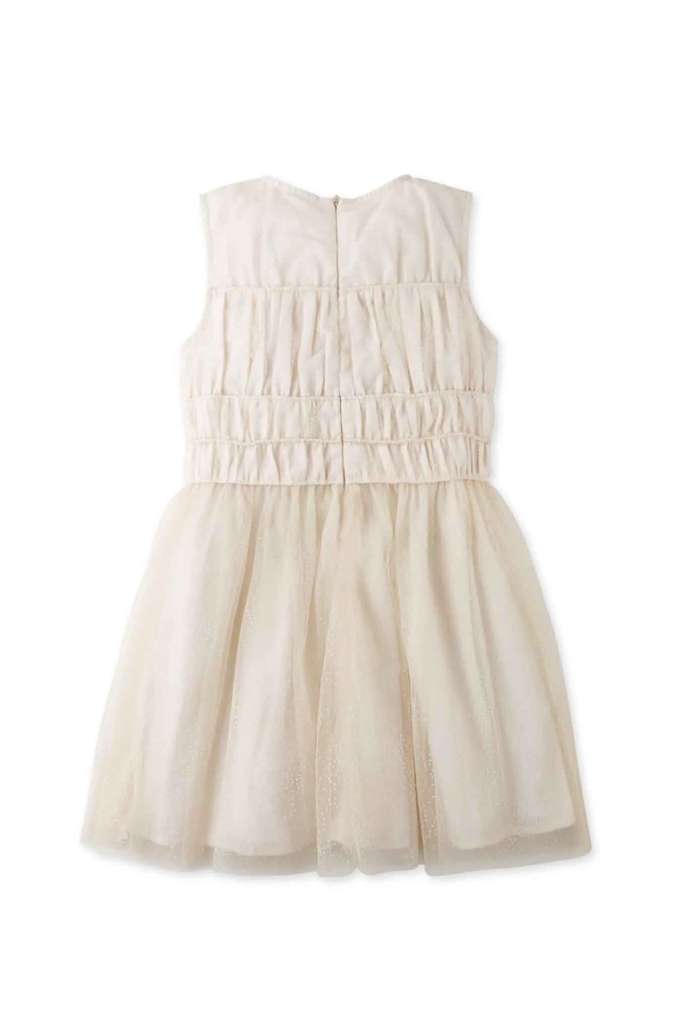 Gingersnaps Dotted Tulle Smocked Bodice Dress