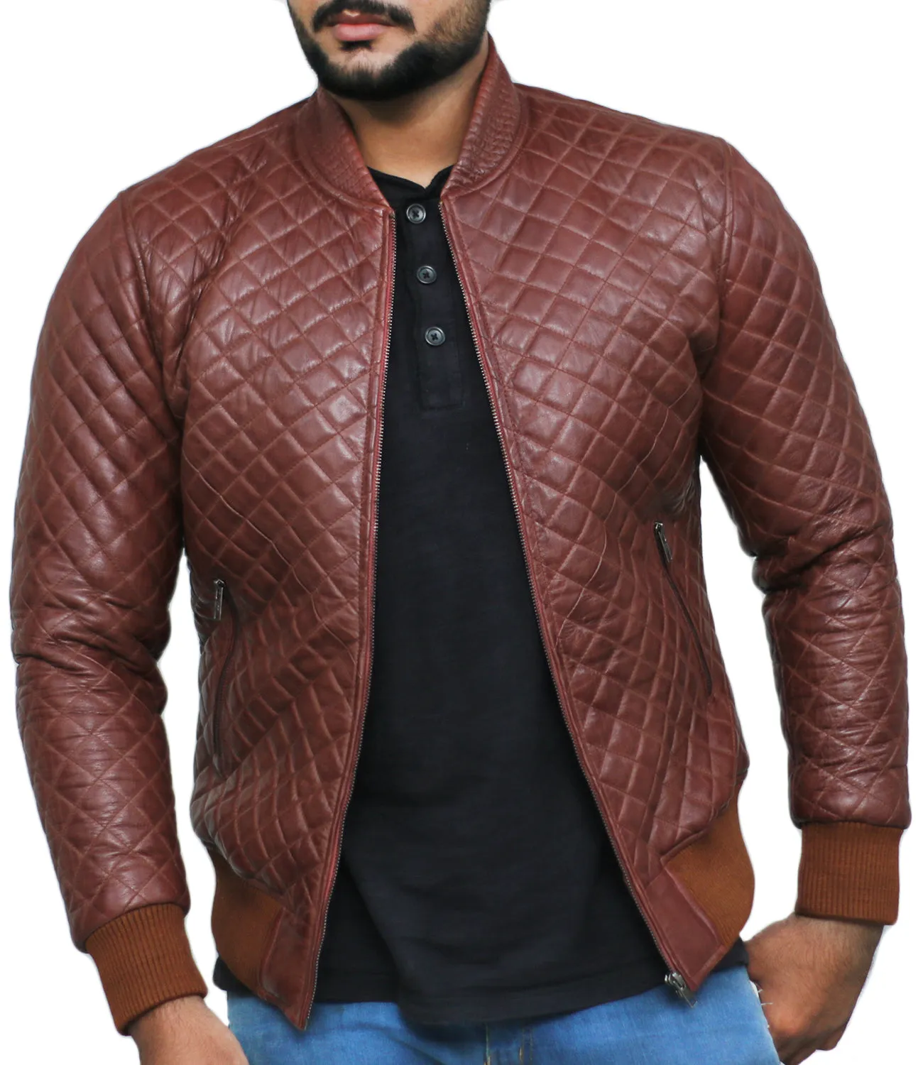 Glimmerix Green Bomber Leather Jacket