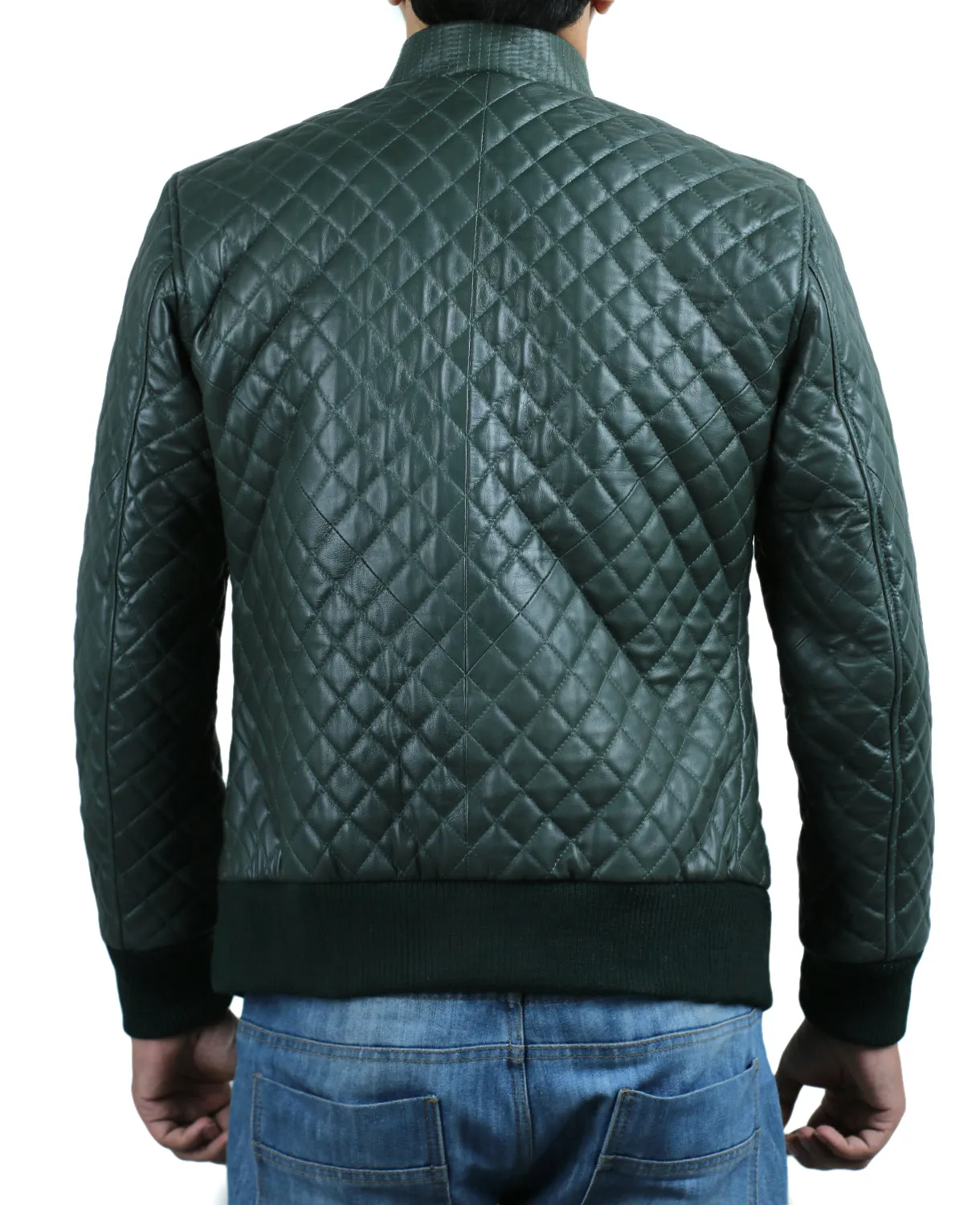 Glimmerix Green Bomber Leather Jacket