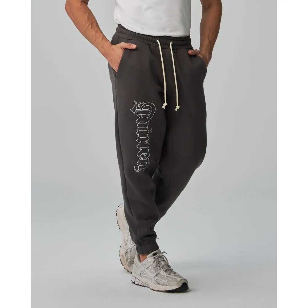 GOTHIC OUTLINE EMBROIDERY OVERSIZED SWEATPANTS