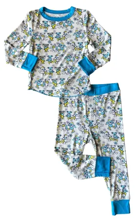 Grateful Dead Blue Snow Bears Bamboo Thermal Set