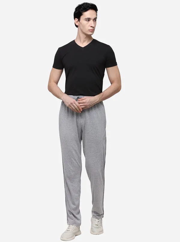 Grey Melange Solid Regular Fit Track Pants | JadeBlue