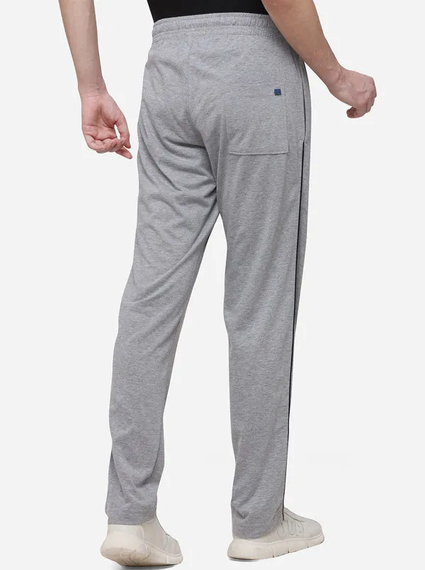 Grey Melange Solid Regular Fit Track Pants | JadeBlue