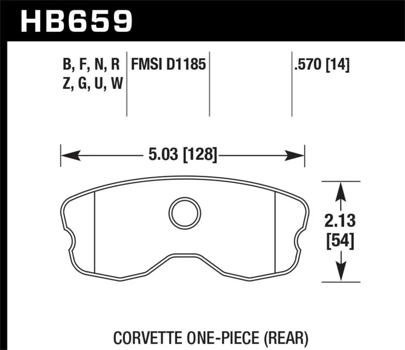 Hawk ER-1 Race Rear Brake Pads - 2008 Chevrolet Corvette 7.0L 427 Limited Edition Z06 (Incl.Shims Pins) - HB659D.570