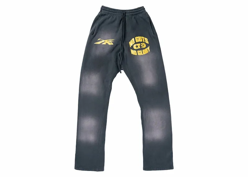 Hellstar No Guts No Glory Flare Bottom Sweatpants Midnight Dye Black