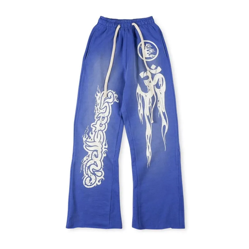 Hellstar Sweatpants Stitching Sports Leisure Horn