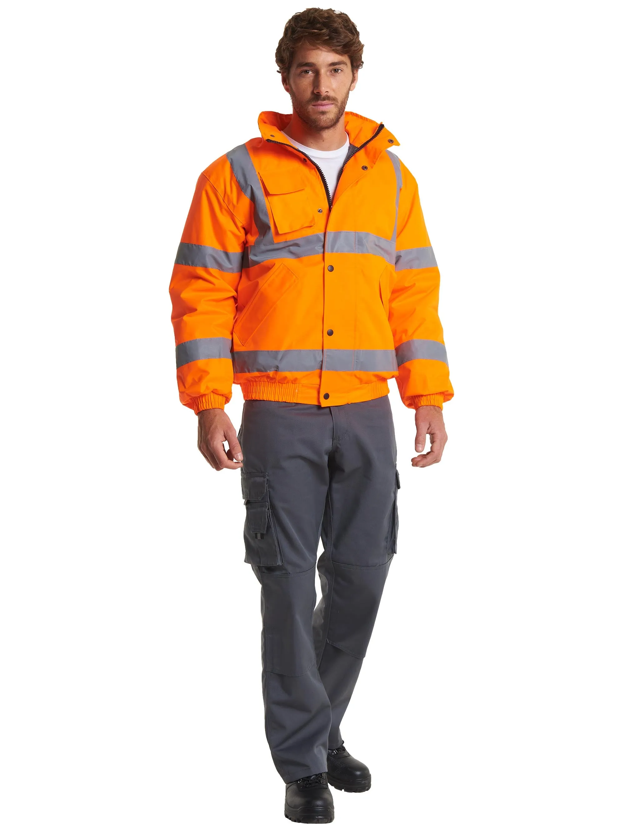 Hi Vis Bomber Jacket | Orange