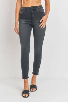 HIGH-RISE VINTAGE SKINNY JEANS (WASHED BLACK)