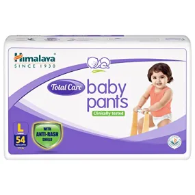 Himalaya Total Care Baby Pants Diapers, Large (9-14 kg), 54 Count, White