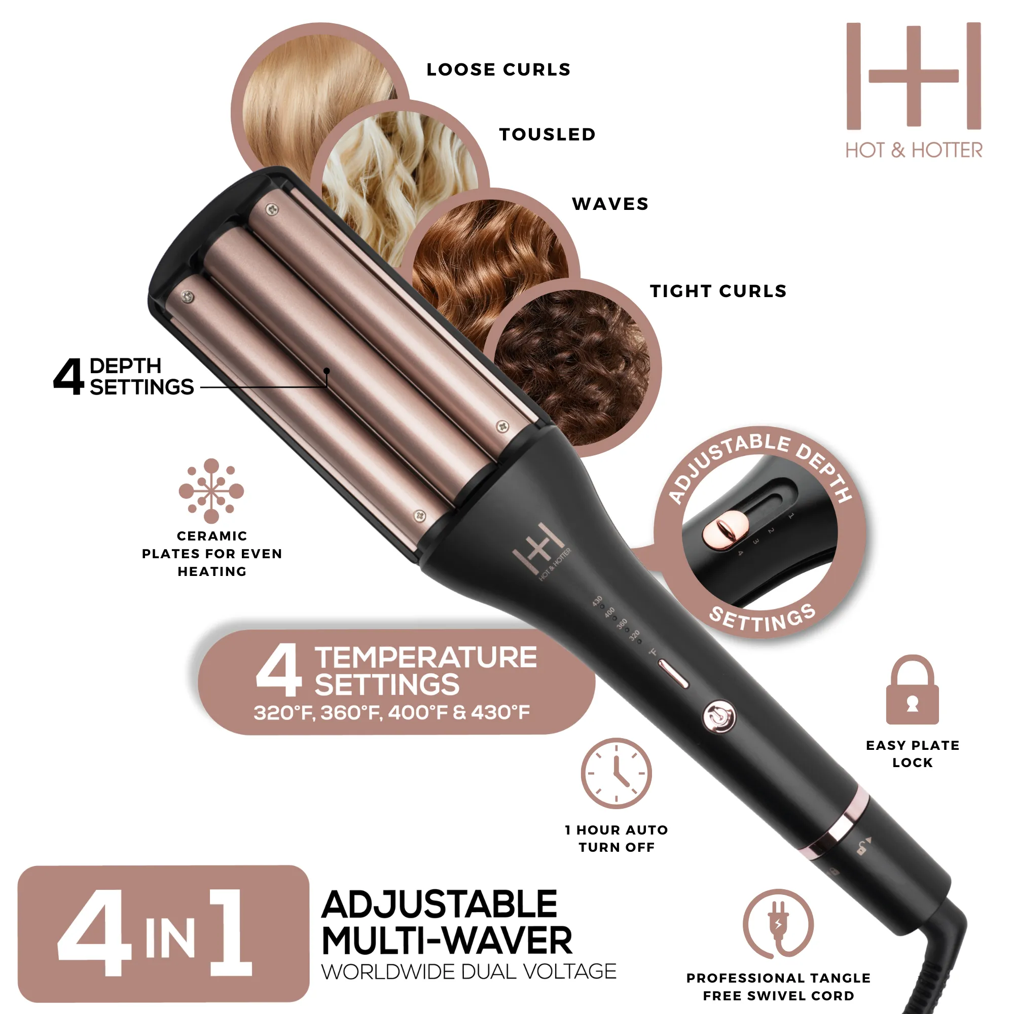 Hot & Hotter 4 in 1 Adjustable Multi-Waver