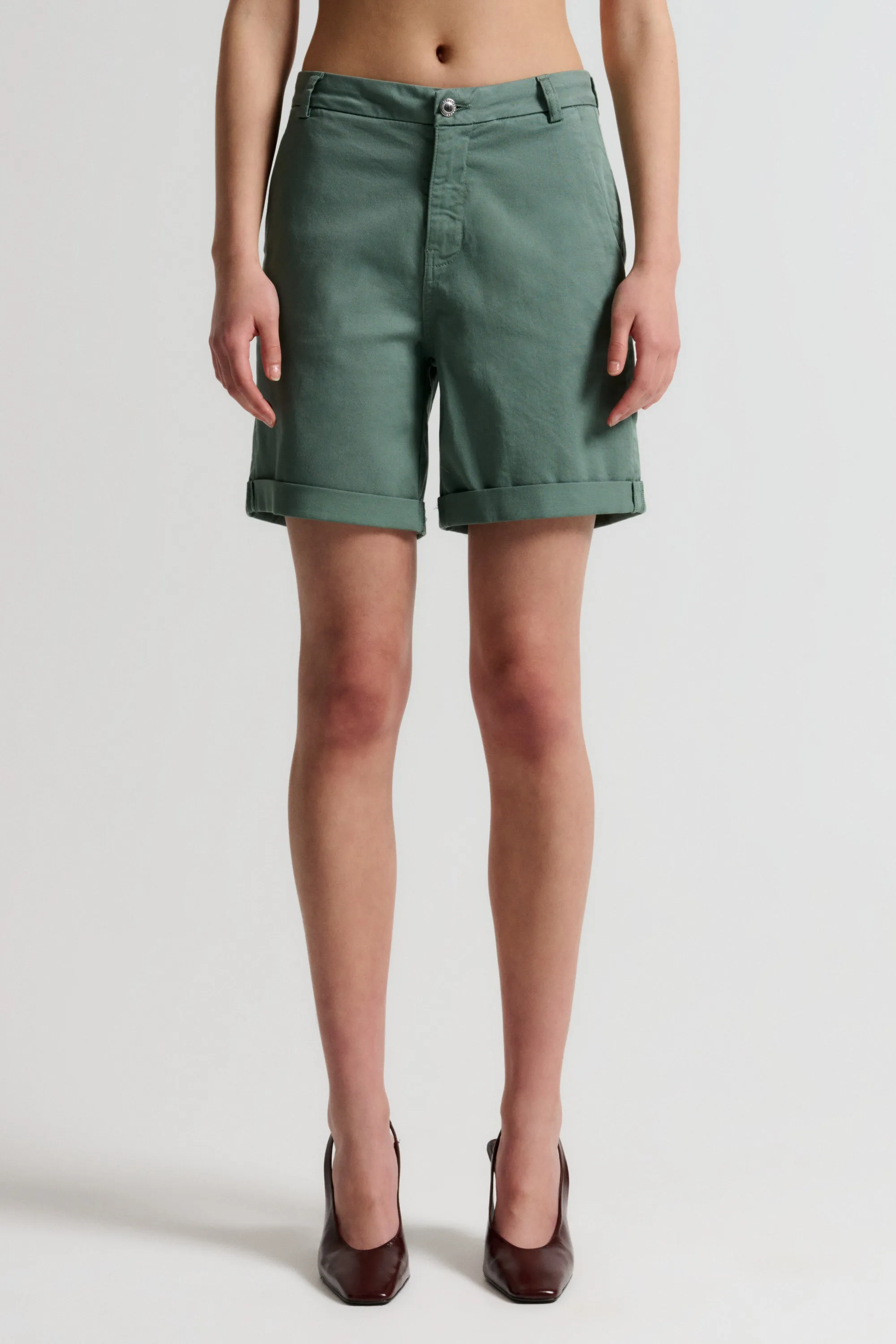 IVY-Karmey Chino Shorts - Dusty Steel Green