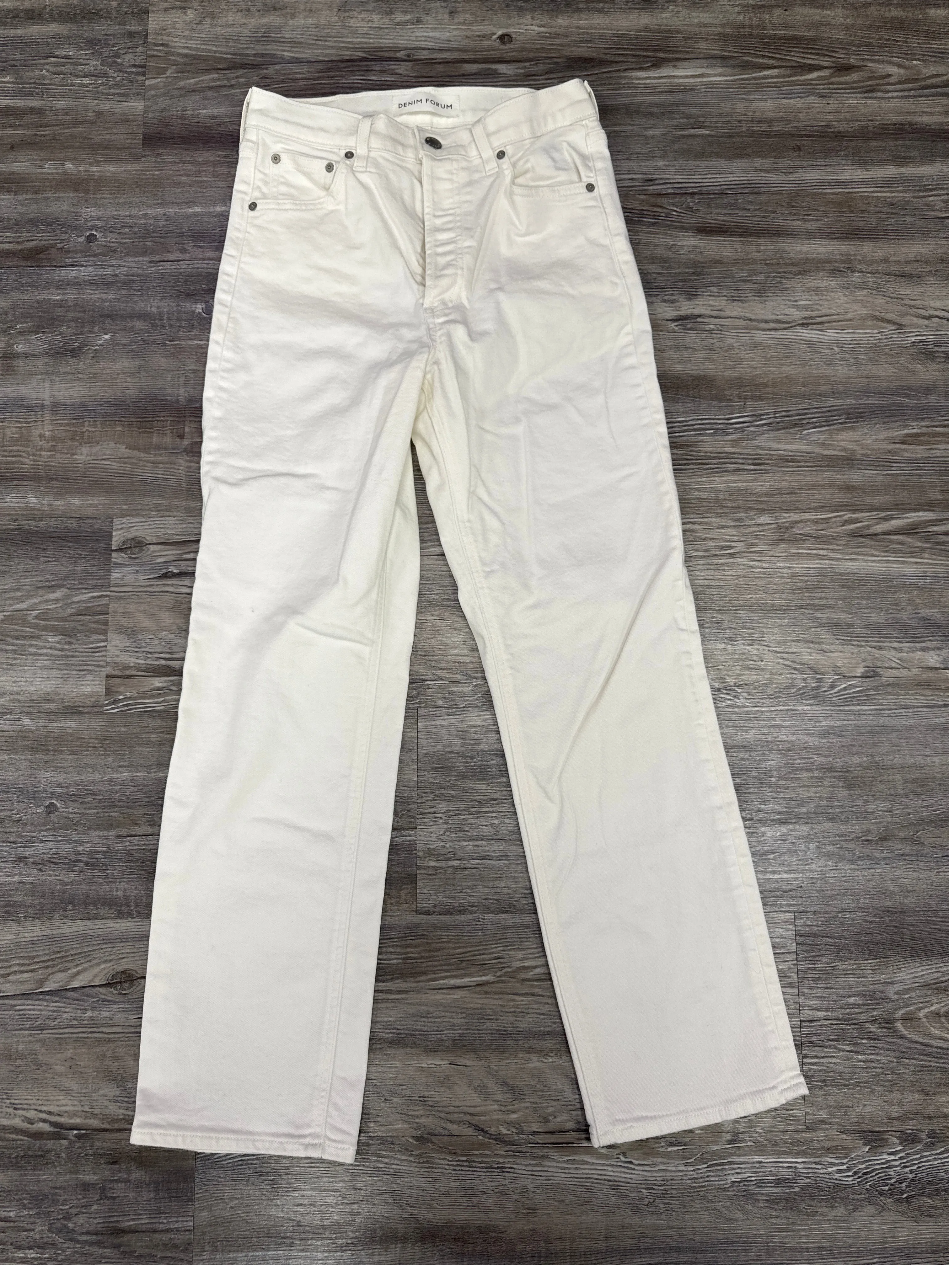 Jeans Straight By Denim Forum In White Denim, Size: 2