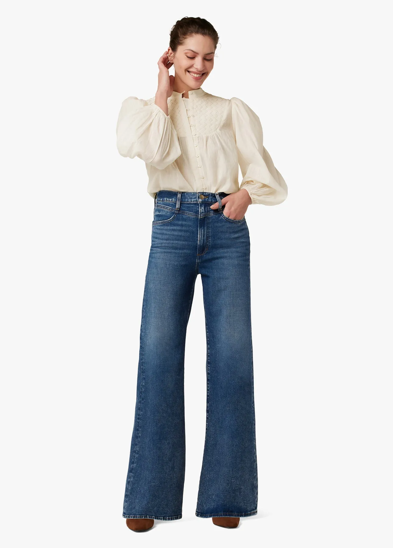 Joes Jeans Goldie High Rise Wide Leg Palazzo Pant Jeans in Swag