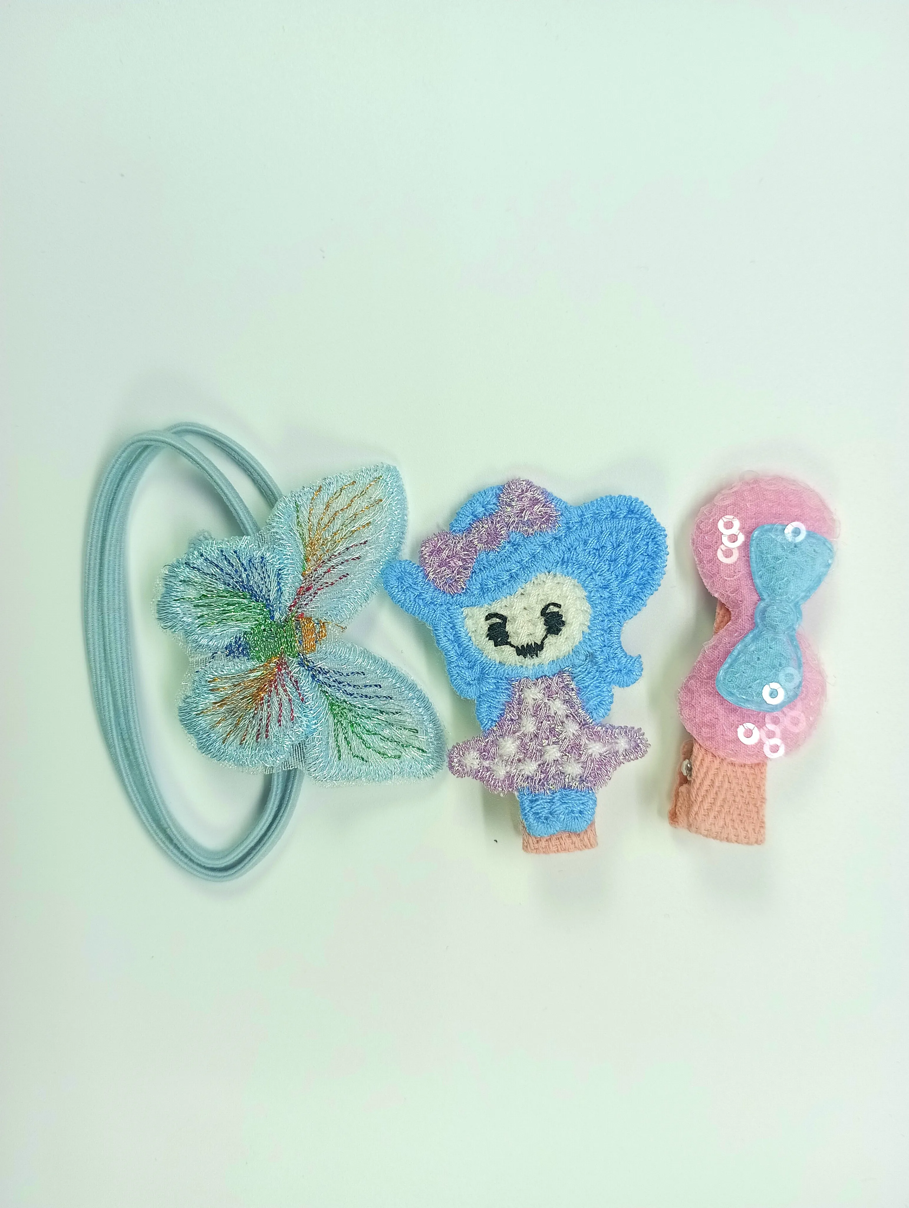 Kamule  Embroidered Applique hair clips/ Crochet Appliques hair clips