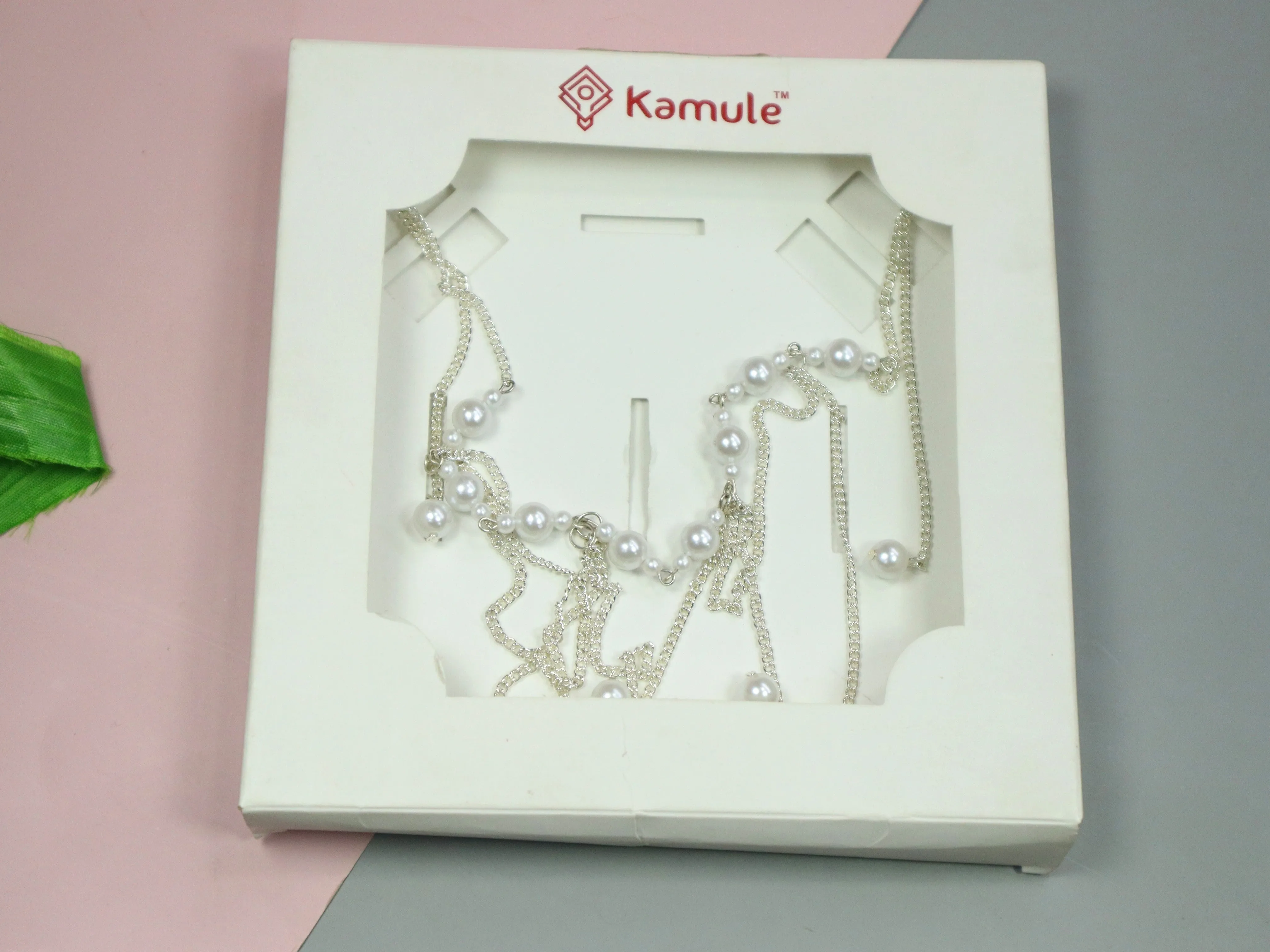 Kamule Silver Pearl Hair Chain pack of 1 White & sliver