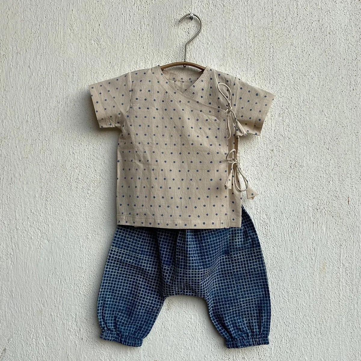 Kids Unisex Organic Cotton Raidana Angarakha and Check Pants