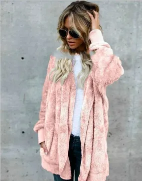 Long Sides Both Side Faux Fur Coat