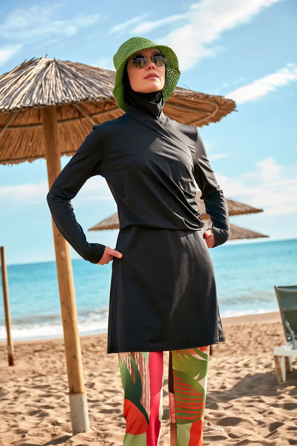 Lycra Black Burkini Modest Swimwear M2471