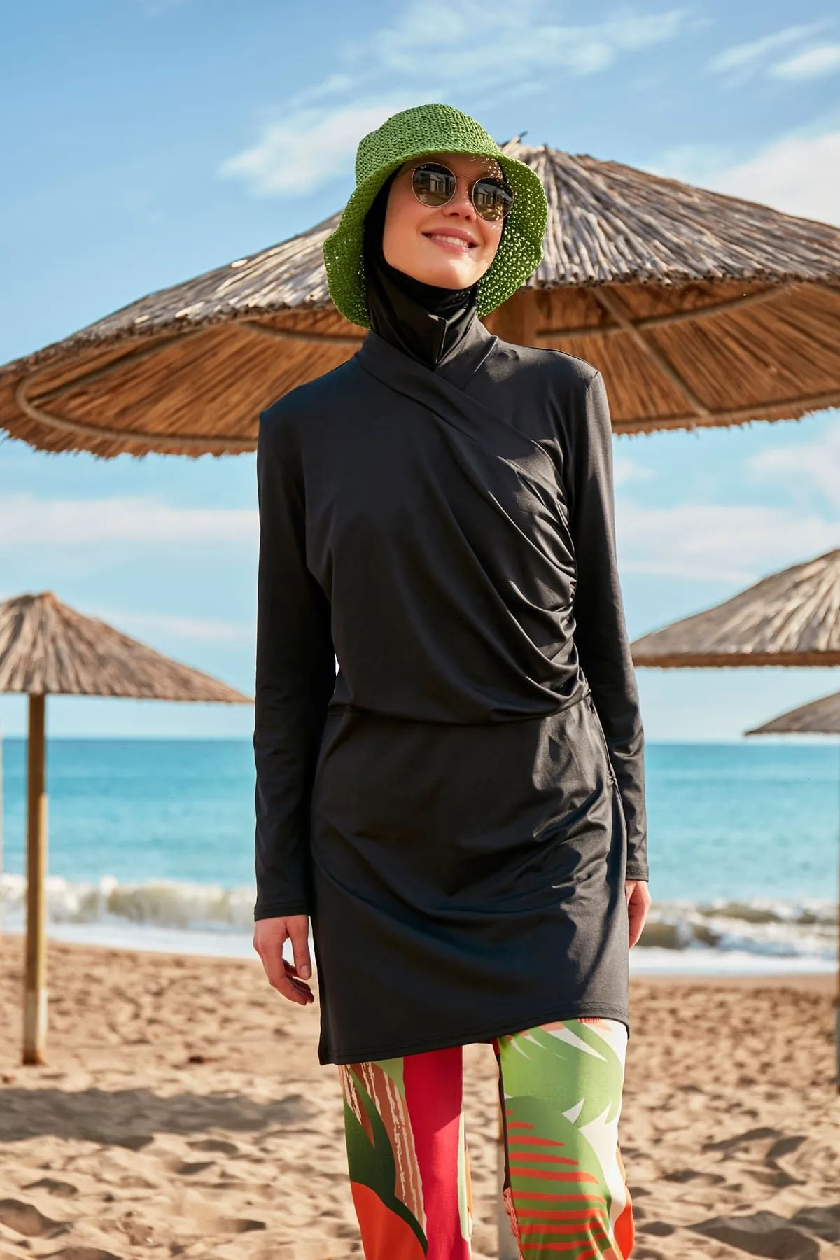 Lycra Black Burkini Modest Swimwear M2471