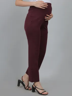 Maroon Supima Cotton Maternity Pants