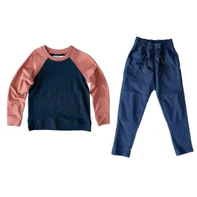 Matching Cozy Sets - Navy & Rose