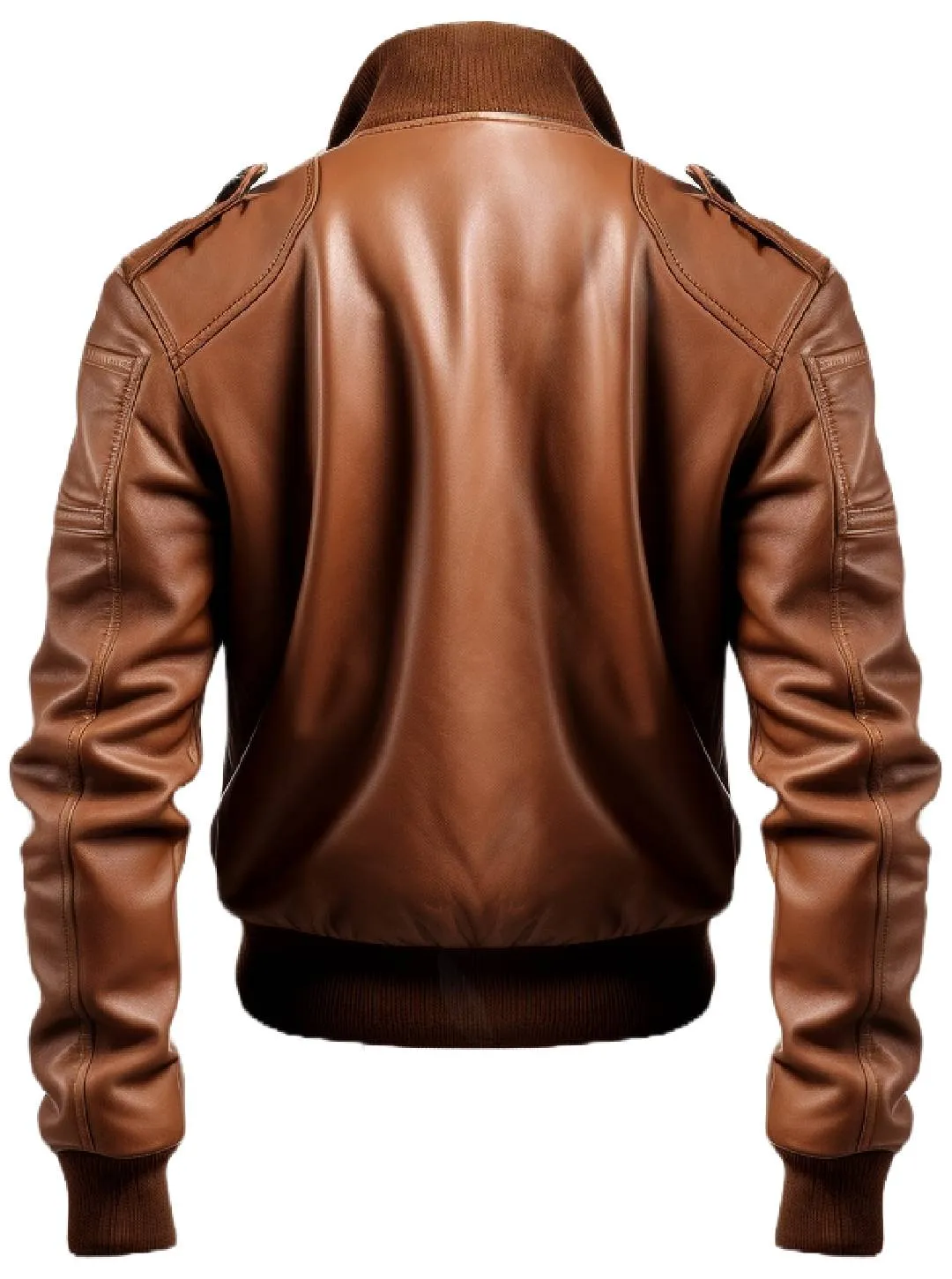 Men Bomber Leather Jacket Brown - Leather Brown Jacket