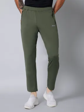 Men Green Solid Full Length Regular Fit Active Wear Track Pant