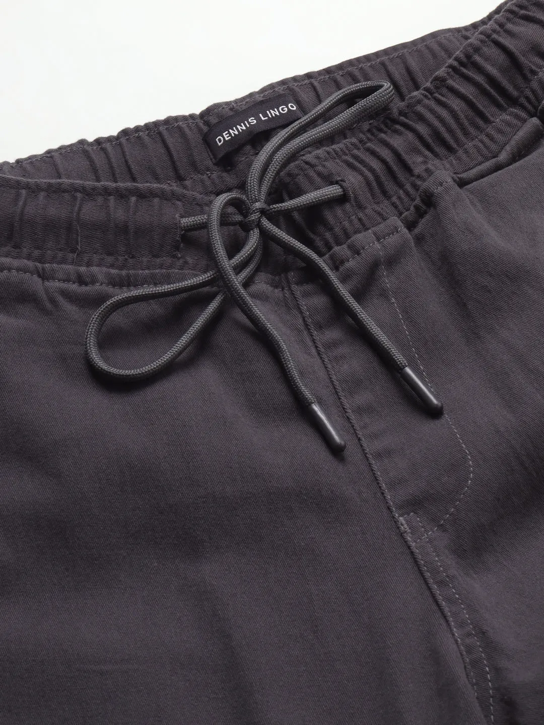 Men's Dark Grey Solid Cargo Jogger