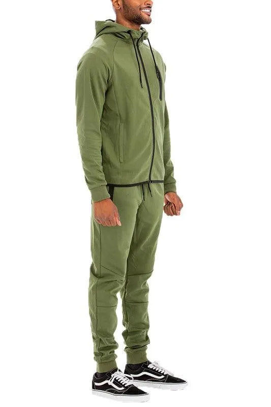 Mens Full Zipper Front Sweatpants and Jacket Outfit