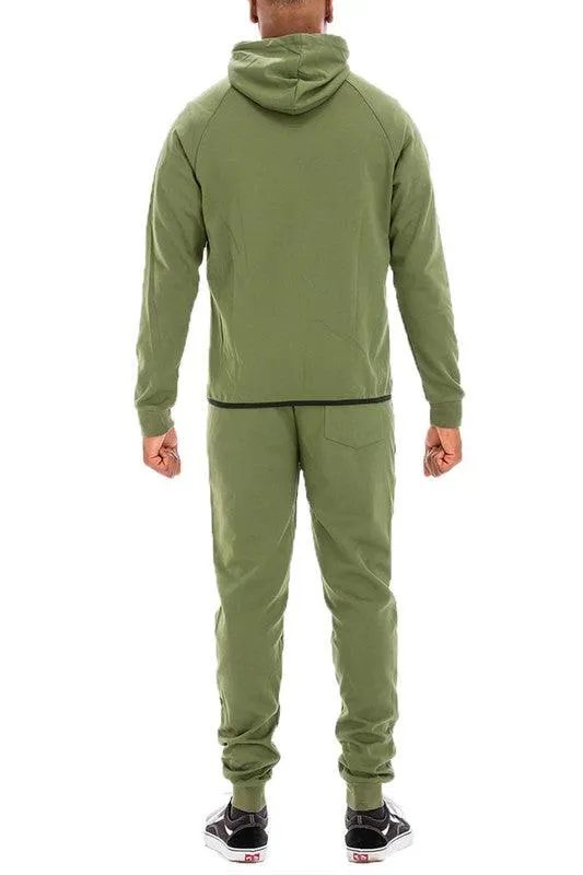 Mens Full Zipper Front Sweatpants and Jacket Outfit