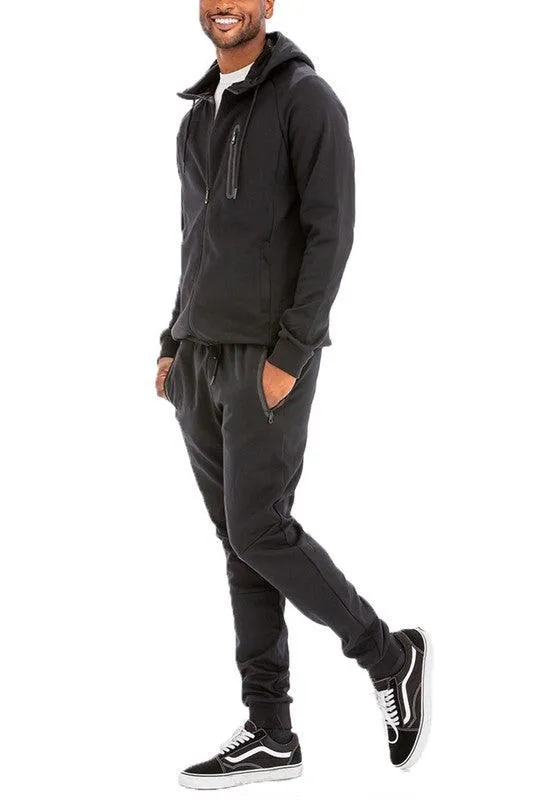 Mens Full Zipper Front Sweatpants and Jacket Outfit