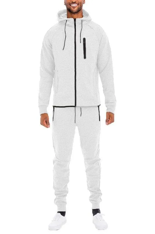 Mens Full Zipper Front Sweatpants and Jacket Outfit