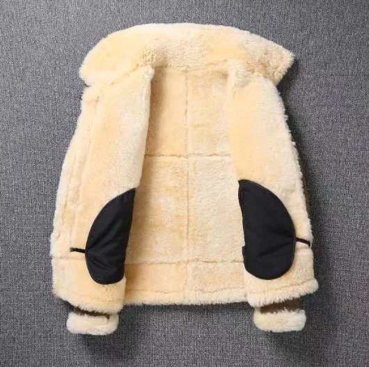 Men's Genuine Sheepskin Fur Leather Jacket