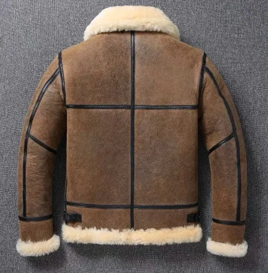 Men's Genuine Sheepskin Fur Leather Jacket