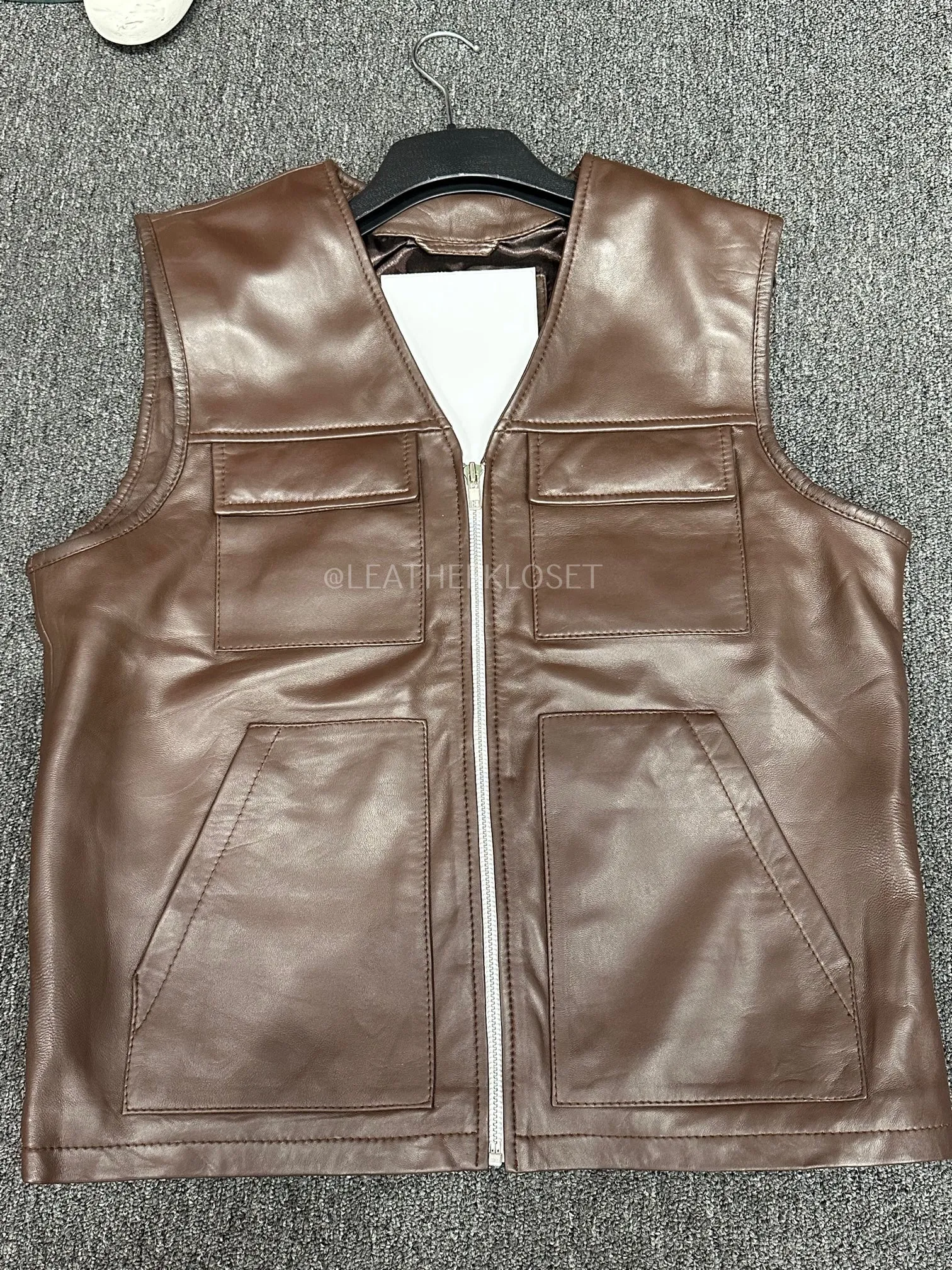 Men's Leather Brooklyn Vest [Slim-Cut]