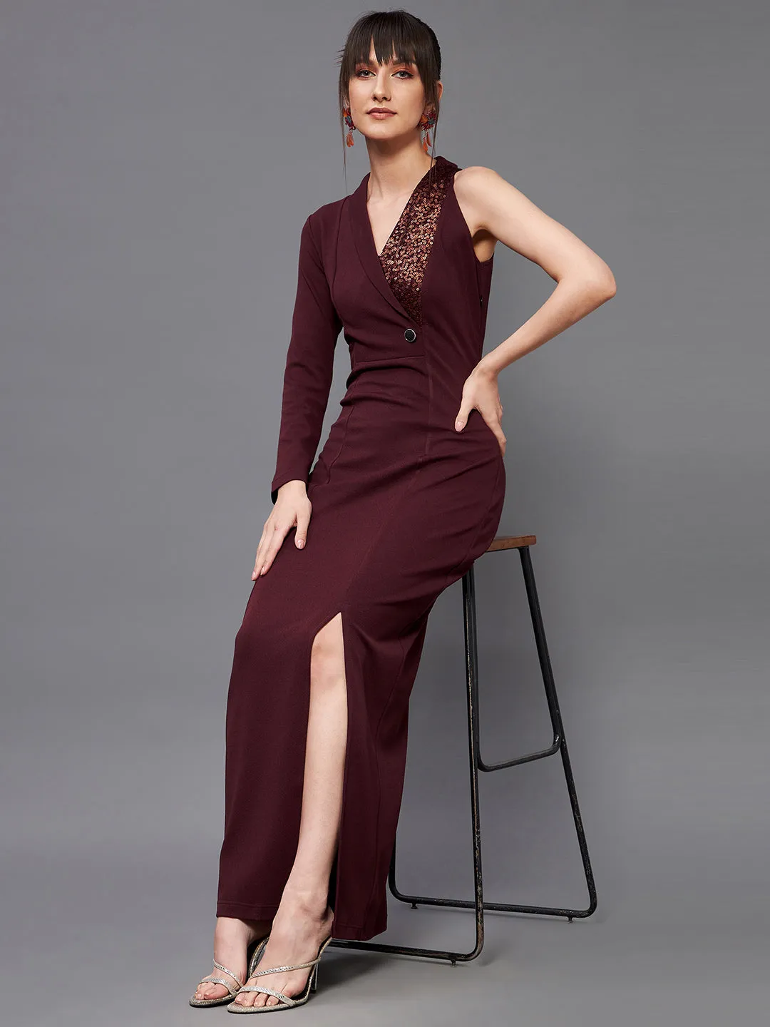 Midnight Elegance One-Shoulder Dress