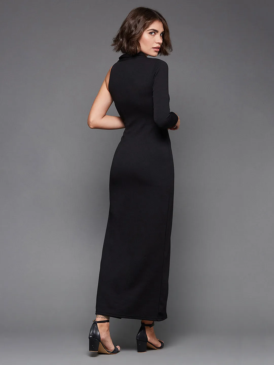 Midnight Elegance One-Shoulder Dress