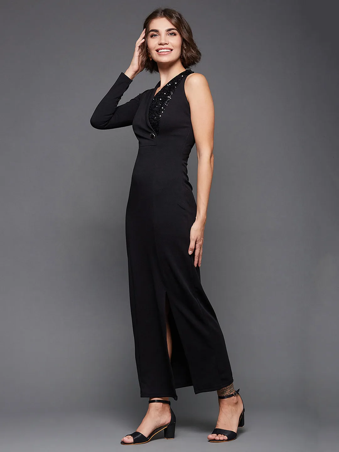 Midnight Elegance One-Shoulder Dress