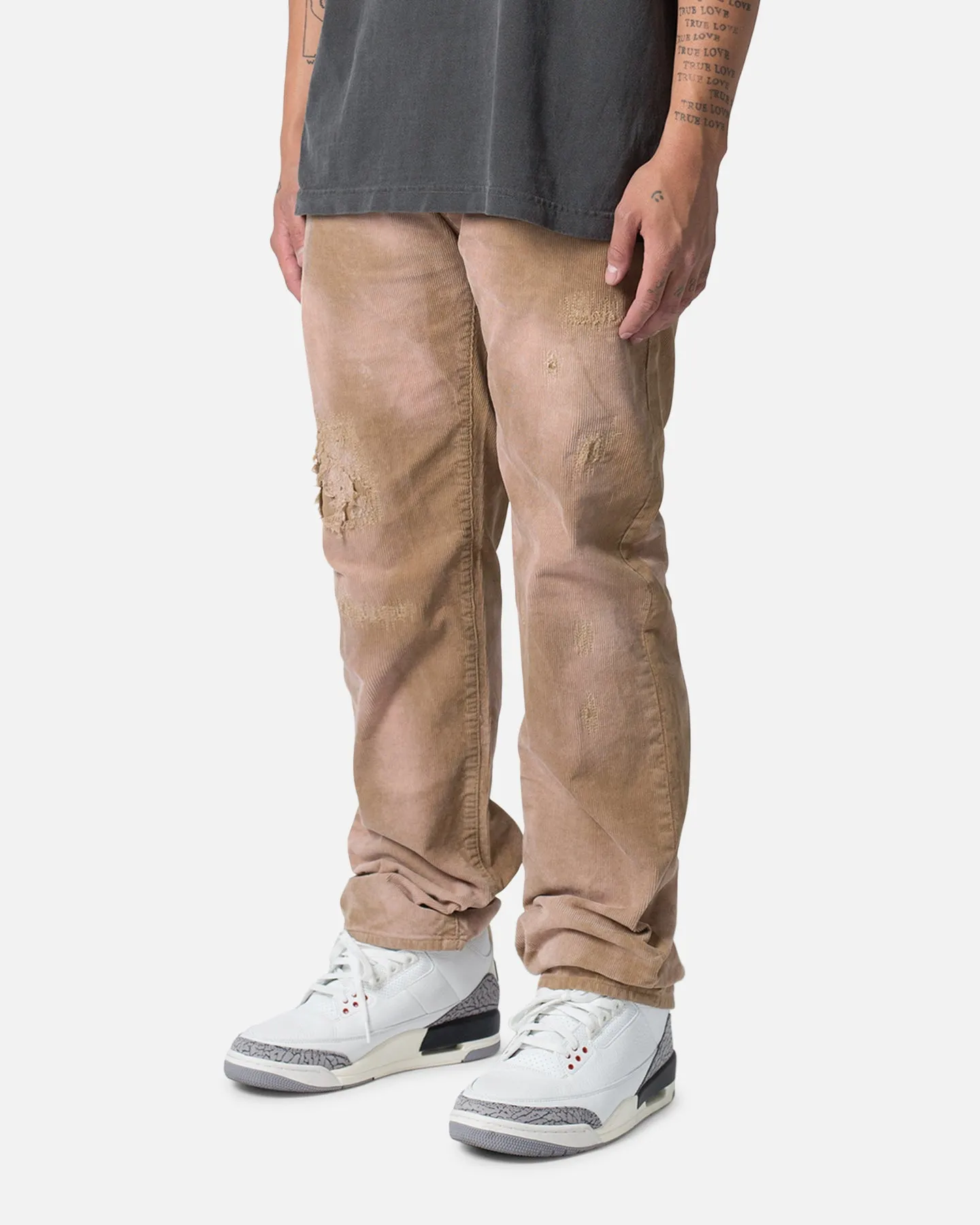 MNML V648 Repaired Corduroy Denim Pants Tan