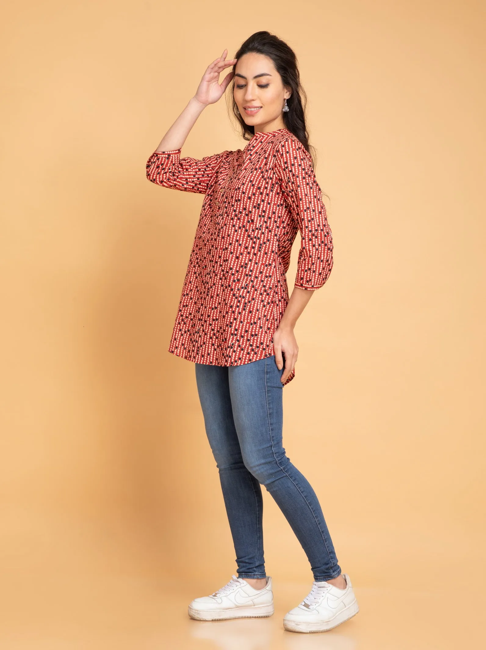 Mul Cotton Printed High-Low Top