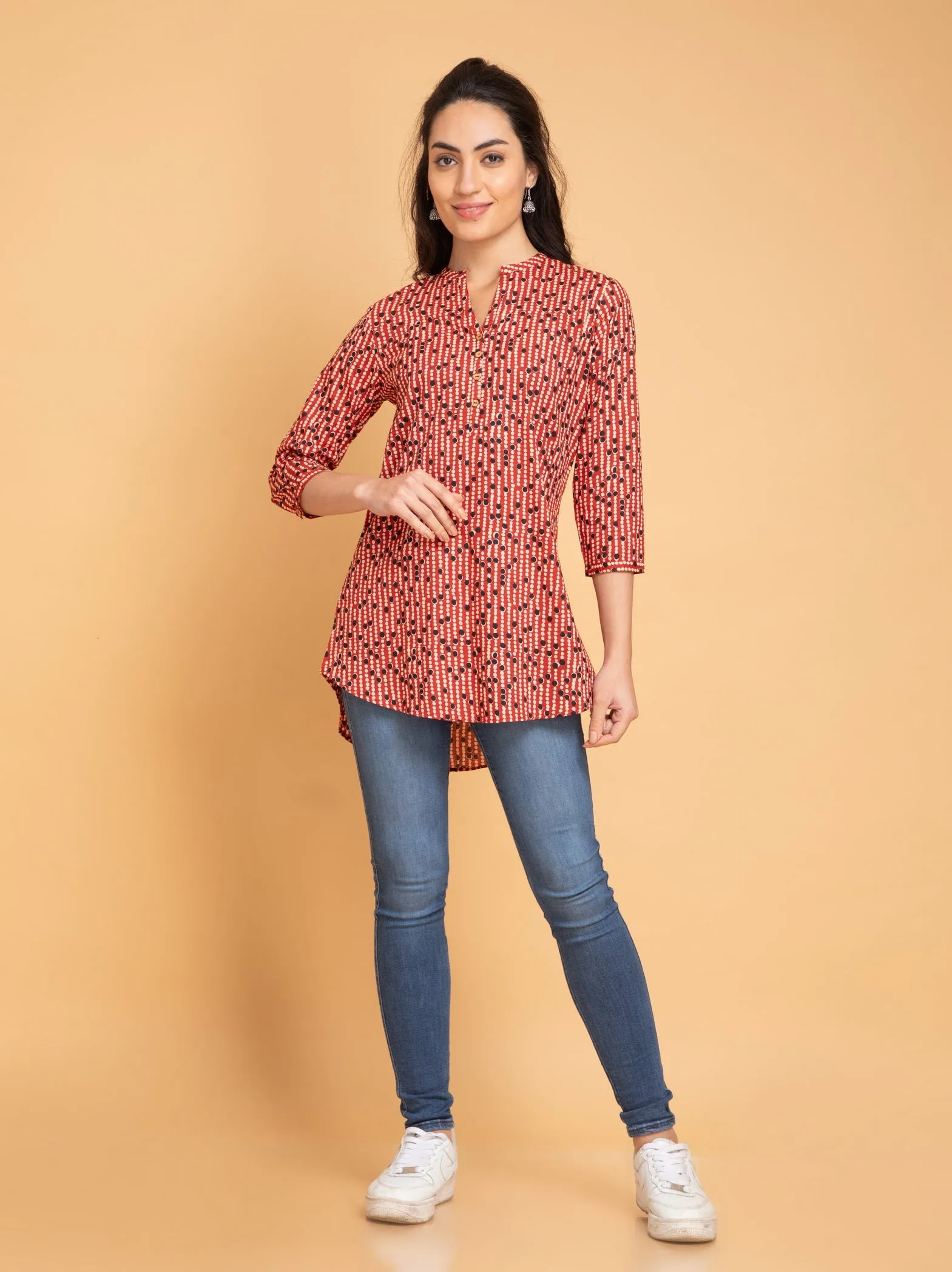 Mul Cotton Printed High-Low Top