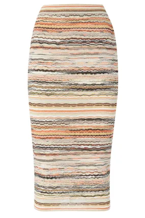 Multi Tones Midi Skirt